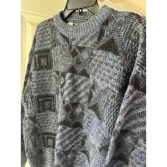 Vtg Peter England Sweater Size Large Mens Knit Wool Blend Pullover 80s - Picture 4 of 5